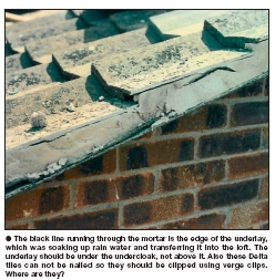 verge edge construction board underlay tiles mortar under gable